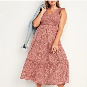 Old Navy Fit & Flared Smocked Maxi Floral Dress XXL